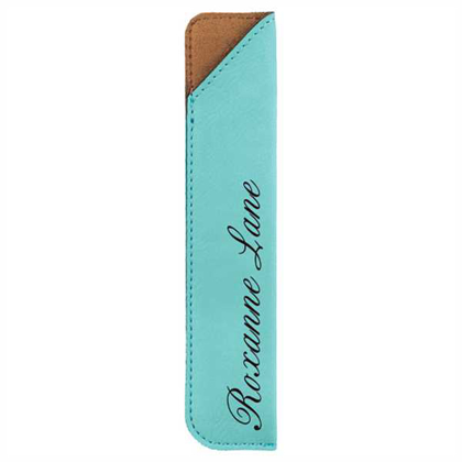 Picture of 6 1/4" Teal Laserable Leatherette Pen Sleeve