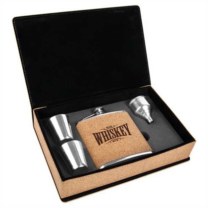 Picture of 6 oz. Cork Flask Gift Set