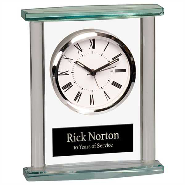 Picture of 7" Square Glass Clock with Top