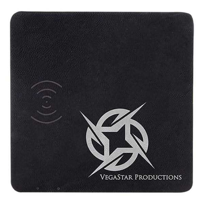 Picture of 8" x 8" Black/Silver Laserable Leatherette Phone Charging Mat