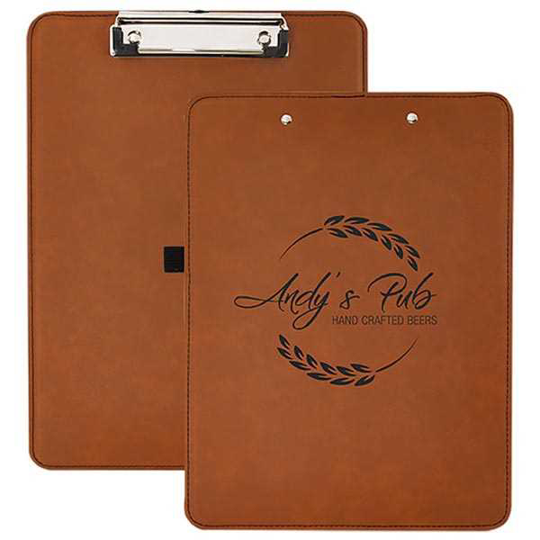 Picture of 9" x 12 1/2" Rawhide Laserable Leatherette Clip Board