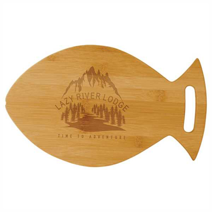 Picture of 14" x 8 1/2" Bamboo Fish Shaped Cutting Board