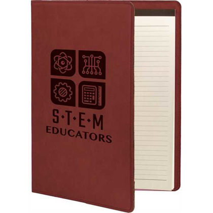 Picture of 9 1/2" x 12" Rose Laserable Leatherette Portfolio with Notepad