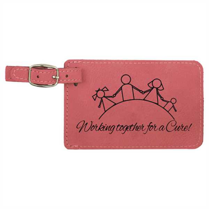 Picture of 4 1/4" x 2 3/4" Pink Laserable Leatherette Luggage Tag