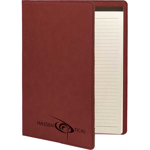 Picture of 7" x 9" Rose Laserable Leatherette Small Portfolio with Notepad