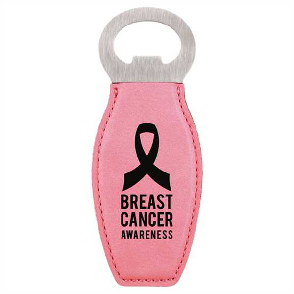 Picture of Pink Laserable Leatherette Bottle Opener with Magnet