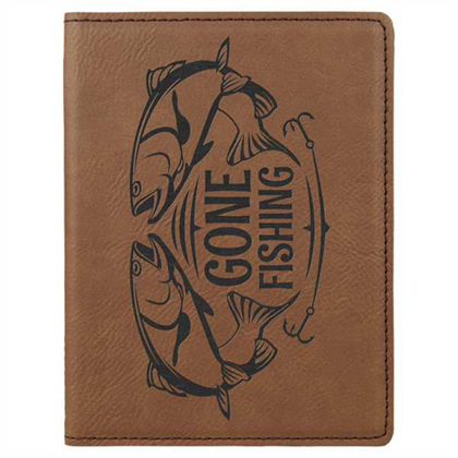 Picture of 4 1/4" x 5 1/2" Dark Brown Laserable Leatherette Passport Holder