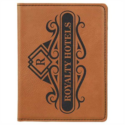 Picture of 4 1/4" x 5 1/2" Rawhide Laserable Leatherette Passport Holder