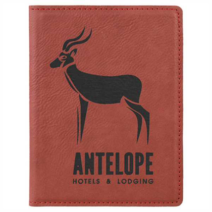 Picture of 4 1/4" x 5 1/2" Rose Laserable Leatherette Passport Holder