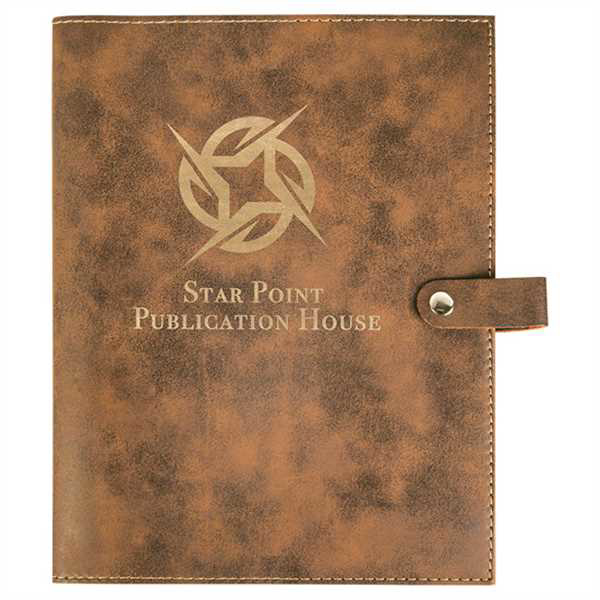 Picture of 6 1/2" x 8 3/4" Rustic/Gold Leatherette Book/Bible Cover with Snap Closure