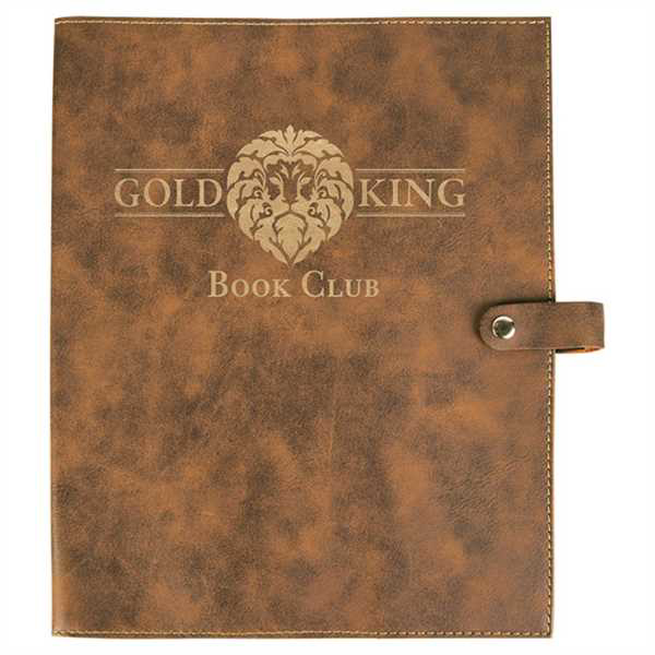 Picture of 8 3/4" x 11" Rustic/Gold Leatherette Book/Bible Cover with Snap Closure