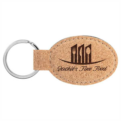 Picture of 3" x 1 3/4" Cork Oval Keychain