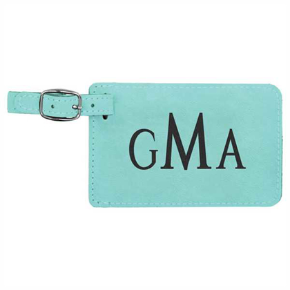 Picture of 4 1/4" x 2 3/4" Teal Laserable Leatherette Luggage Tag