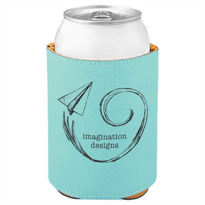 Picture of 3 3/4" Teal Laserable Leatherette Beverage Holder