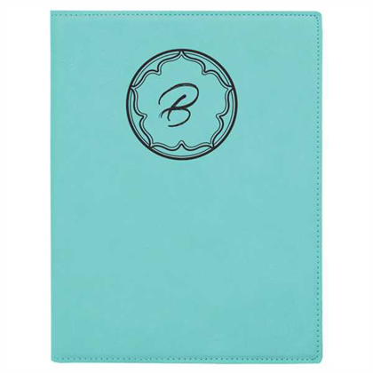 Picture of 7" x 9" Teal Laserable Leatherette Small Portfolio with Notepad