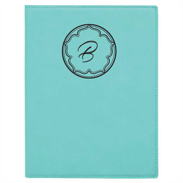 Picture of 7" x 9" Teal Laserable Leatherette Small Portfolio with Notepad