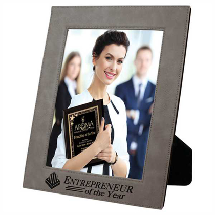 Picture of 8" x 10" Gray Laserable Leatherette Photo Frame