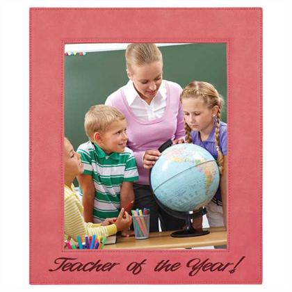 Picture of 8" x 10" Pink Laserable Leatherette Photo Frame