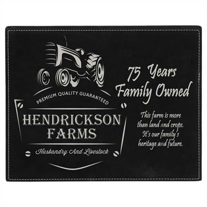 Picture of 7" x 9" Black/Silver Laserable Leatherette Plaque