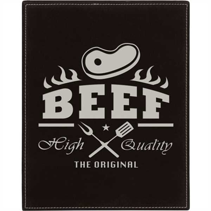 Picture of 8" x 10" Black/Silver Laserable Leatherette Plaque