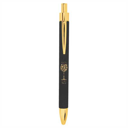 Picture of Black/Gold Laserable Leatherette Pen