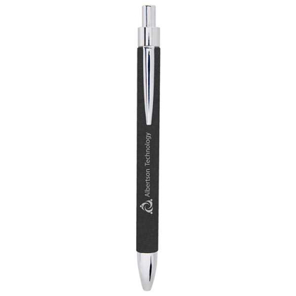 Picture of Black/Silver Laserable Leatherette Pen