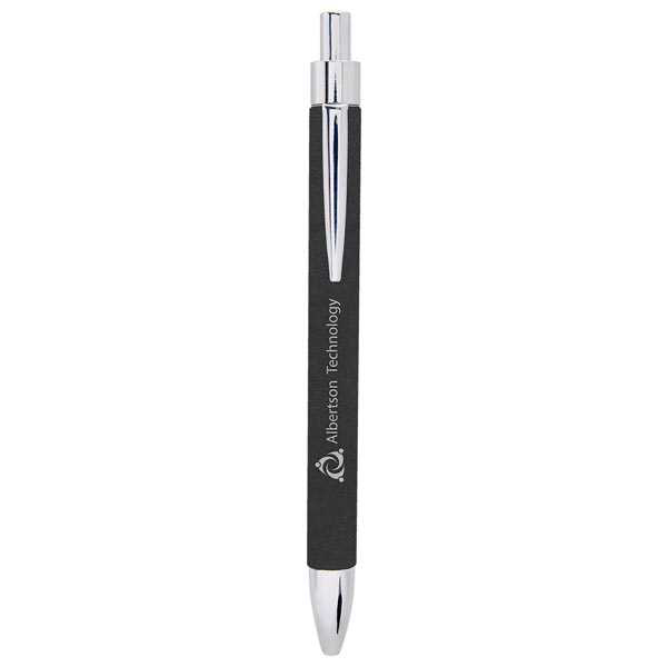 Picture of Black/Silver Laserable Leatherette Pen