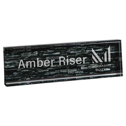 Picture of 9 1/2" x 2 3/4" Gray Brick Acrylic Name Bar