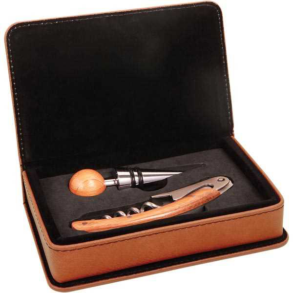 Picture of Rawhide Laserable Leatherette 2-Piece Wine Tool Set