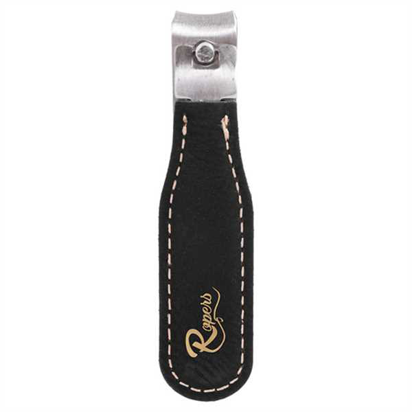 Picture of Black/Gold Laserable Leatherette Nail Clipper