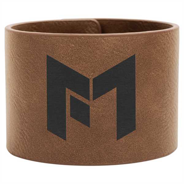 Picture of 9 1/2" x 2" Dark Brown Laserable Leatherette Cuff Bracelet