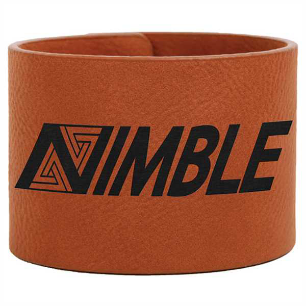 Picture of 9 1/2" x 2" Rawhide Laserable Leatherette Cuff Bracelet