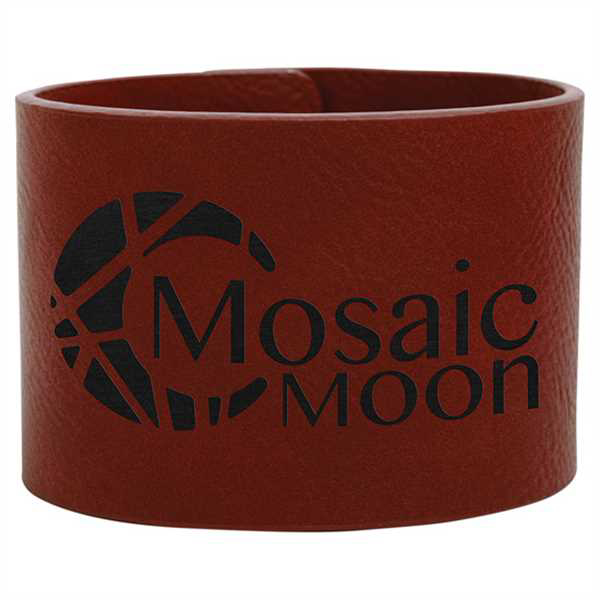 Picture of 9 1/2" x 2" Rose Laserable Leatherette Cuff Bracelet