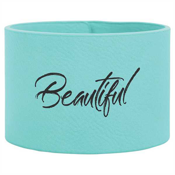 Picture of 9 1/2" x 2" Teal Laserable Leatherette Cuff Bracelet
