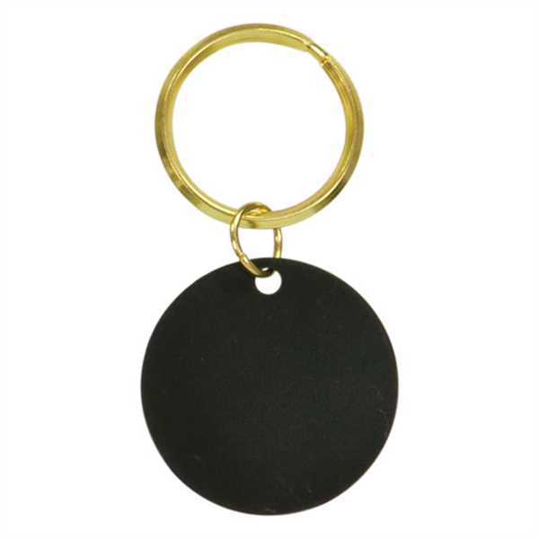 Picture of 1 1/2" Black Blank Circle Keychain