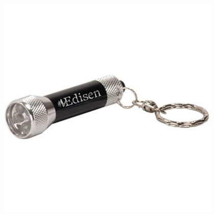 Picture of c 3/4" Black 5-LED Laserable Flashlight with Keychain
