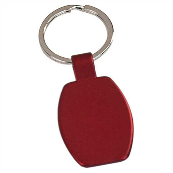 Picture of 1 5/8" Red Laserable Rectangle Keychain