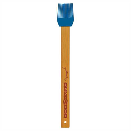 Picture of 11 3/4" Blue Silicone Baster Brush with Bamboo Handle