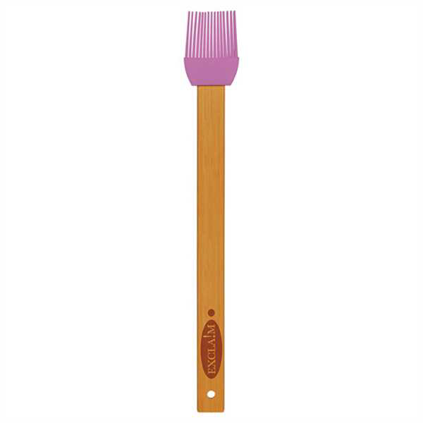 Picture of 11 3/4" Purple Silicone Baster Brush with Bamboo Handle