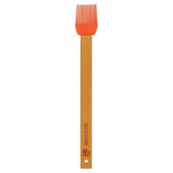 Picture of 11 3/4" Red Silicone Baster Brush with Bamboo Handle