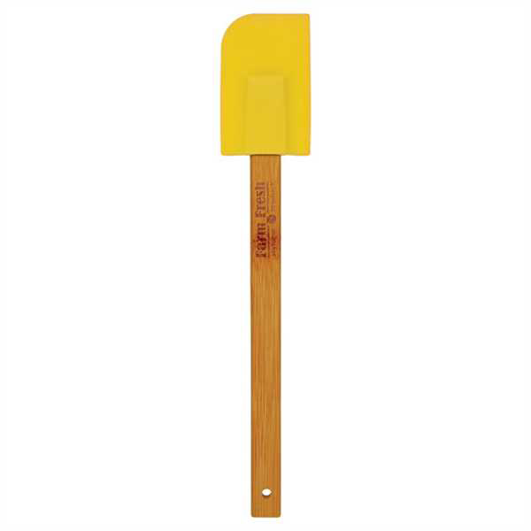 Picture of 11 3/4" Yellow Silicone Spatula with Bamboo Handle