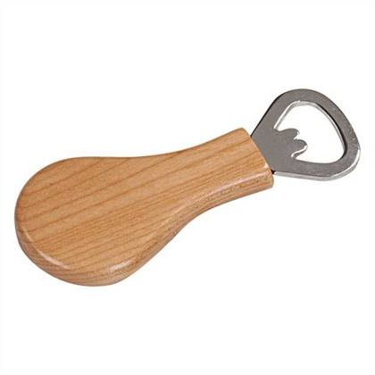 Picture of 1 1/4" x 4" Maple Pear-Shaped Magnetic Bottle Opener