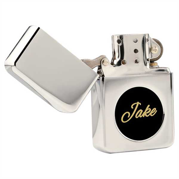 Picture of Chrome Lighter with 1" Insert Holder in Black Tin