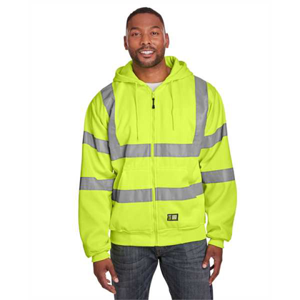 Picture of Men's Hi-Vis Class 3 Lined Full-Zip Hooded Sweatshirt