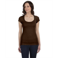 Picture of Ladies' Sheer Mini Rib Short-Sleeve Scoop Neck T-Shirt