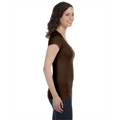 Picture of Ladies' Sheer Mini Rib Short-Sleeve Scoop Neck T-Shirt