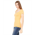 Picture of Ladies' Sheer Mini Rib Short-Sleeve Scoop Neck T-Shirt