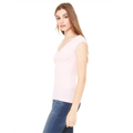 Picture of Ladies' Sheer Mini Rib Cap-Sleeve Deep V-Neck T-Shirt