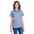 Picture of Ladies' Microcheck Gingham Short-Sleeve Cotton Shirt