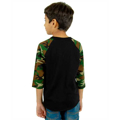 Picture of Youth 6 oz., 3/4-Sleeve Camo Raglan T-Shirt